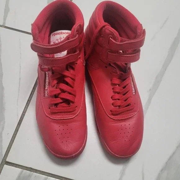 Vintage Red Reebok high-top trainers - Picture 1 of 8